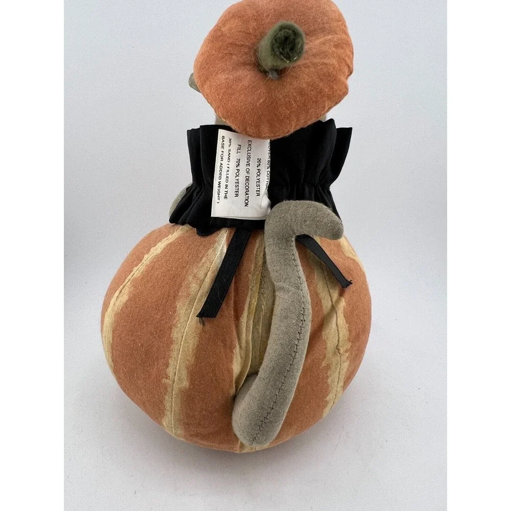 Halloween Primitive‎ Vintage Stuffed Pumpkin Mousse Sand Filled Base
